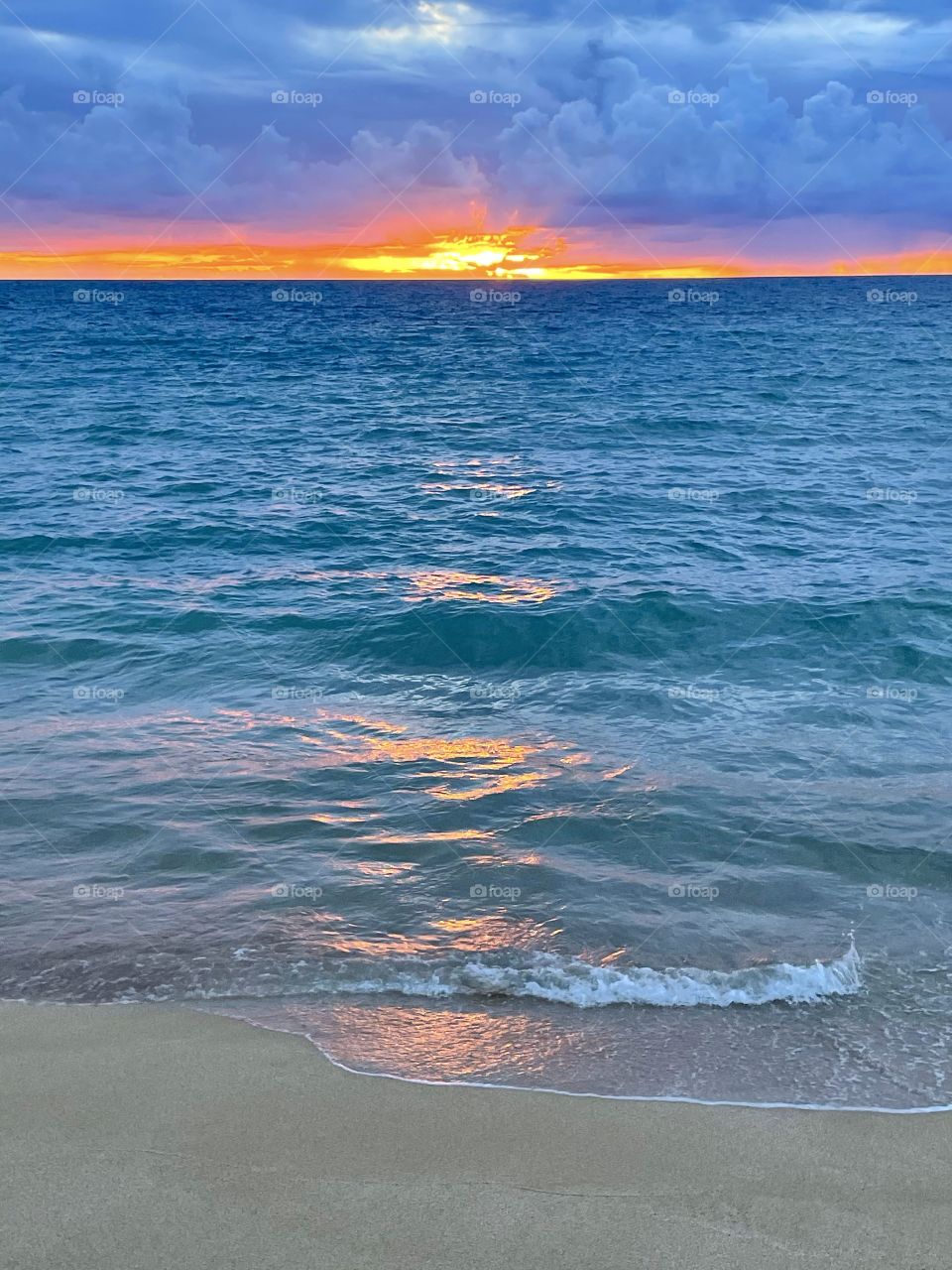 Beach sunset, Waimea Bay, Hawaii