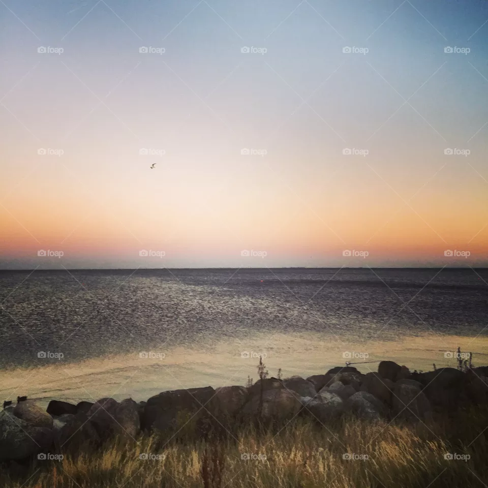 No Person, Sunset, Water, Evening, Seashore