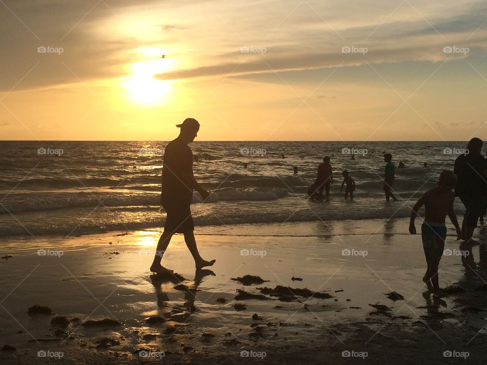 Beach, Sunset, Sea, Water, Sun