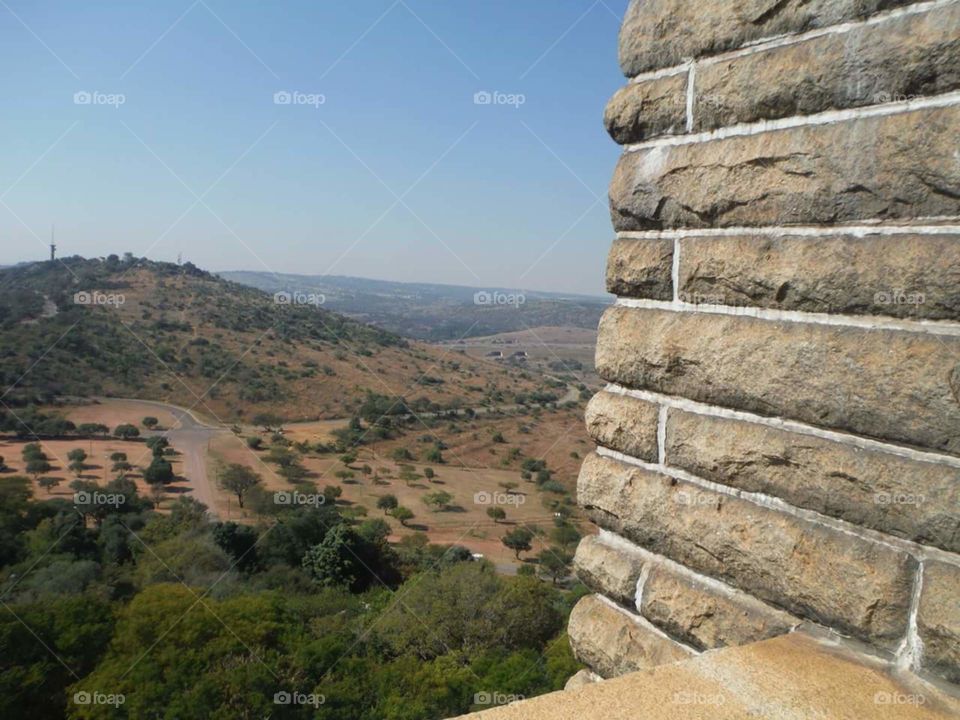 View off the top lookout of the Voortrekker Monument in South Africa.
