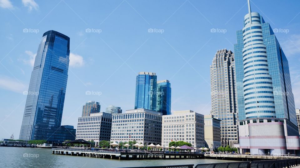 Jersey City on the Hudson River waterfront-dubbed  "Wall Street West" the area boasts Luxury high rise apartments and state of the art office buildings with views of the New York skyline.