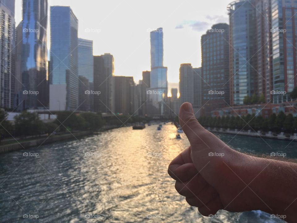 Chicago drive skyline view 