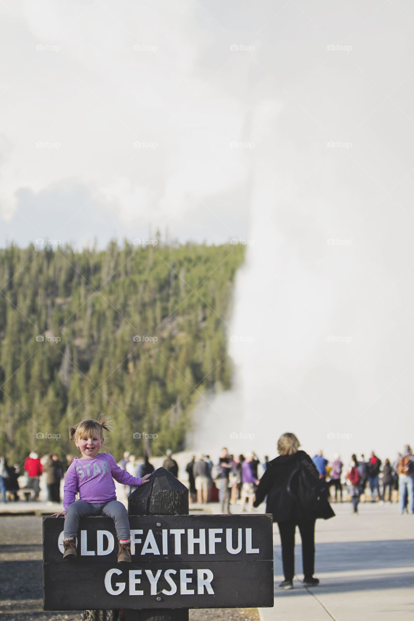 Old Faithful erupts at Yellowstone National Park. 