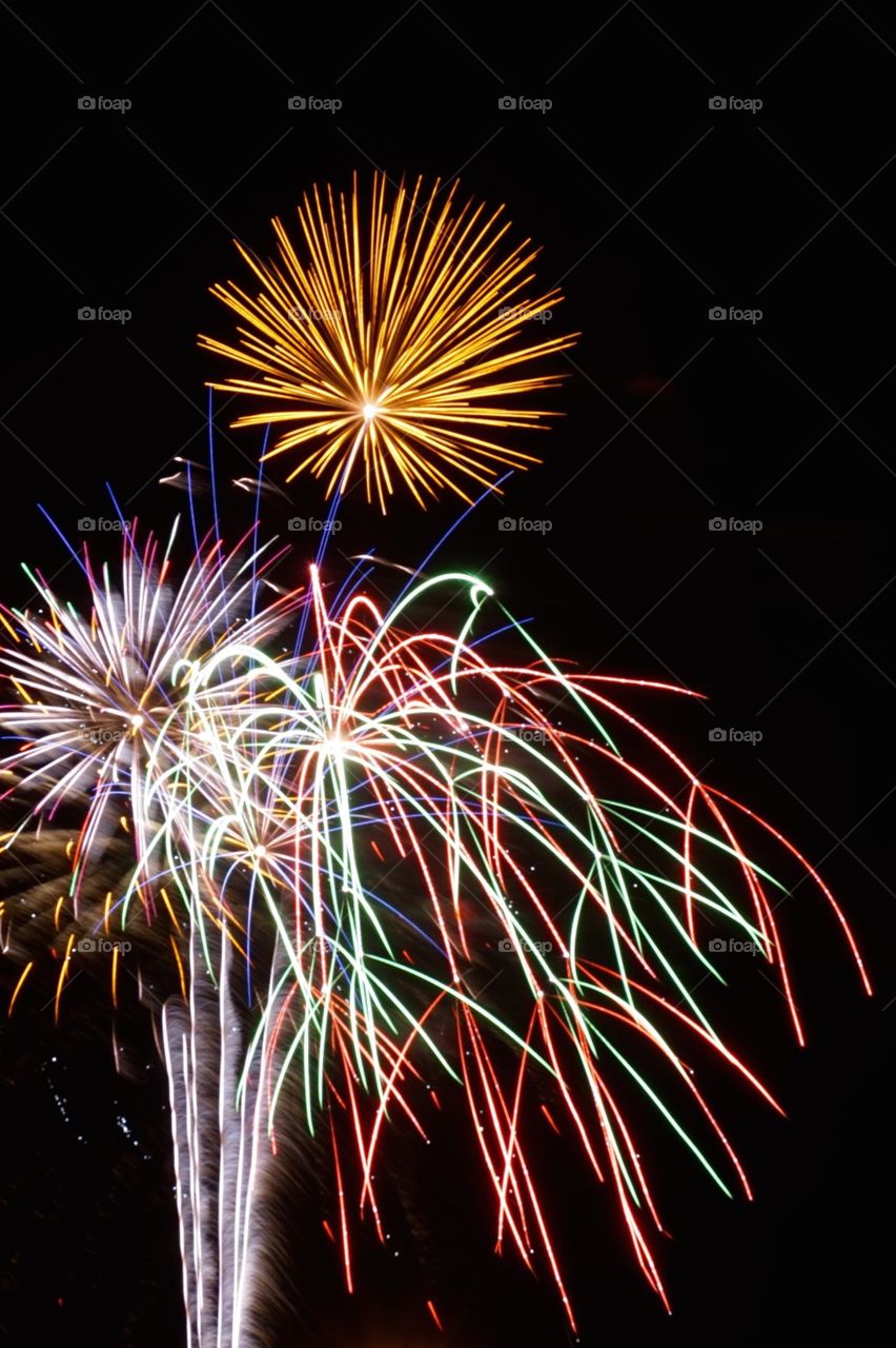 Long exposure fireworks shot on the 4th of July