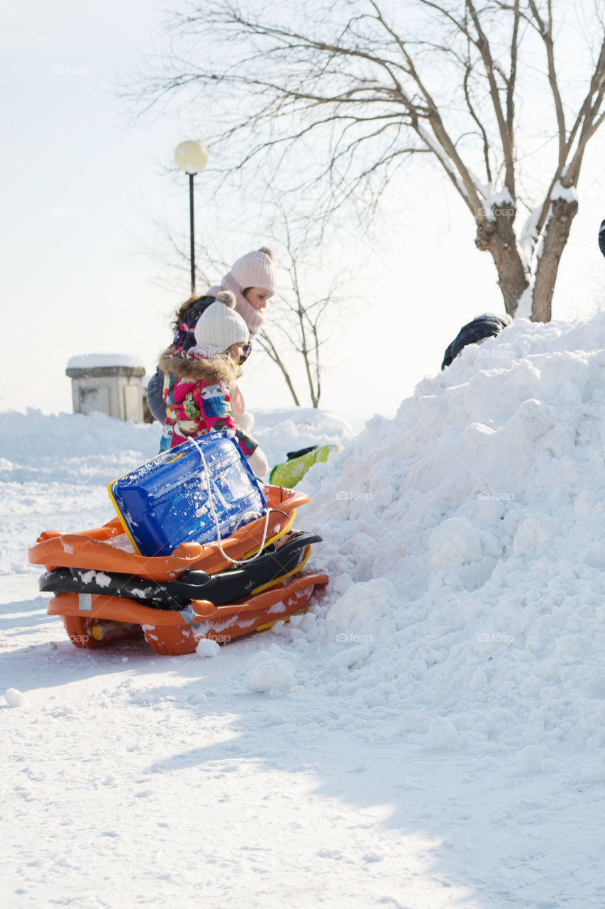 playing in the snow