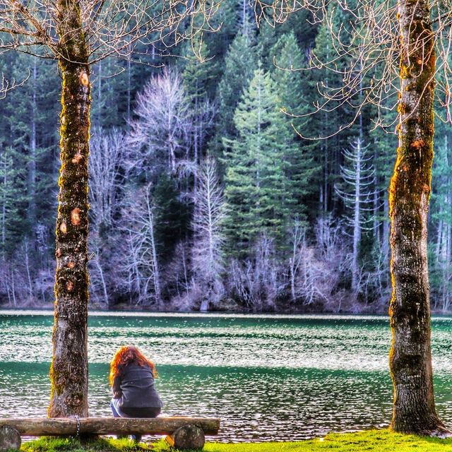 Woman at lake
