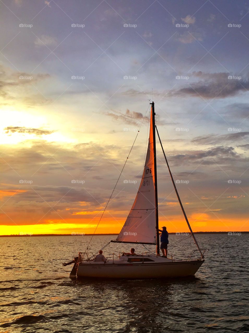 Sailboat, Water, No Person, Sunset, Ocean