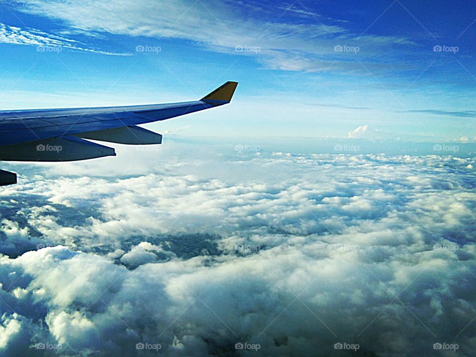 The Wonder of Science; clouds scientifically transformed from water evaporations into amazing Ocean current view beyond the surface of mother Earth.