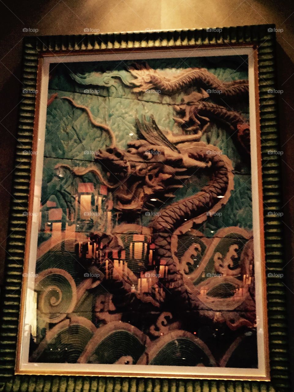 Dragon frame. Dragon frame at Ruby Foo's Restaurant in NYC 