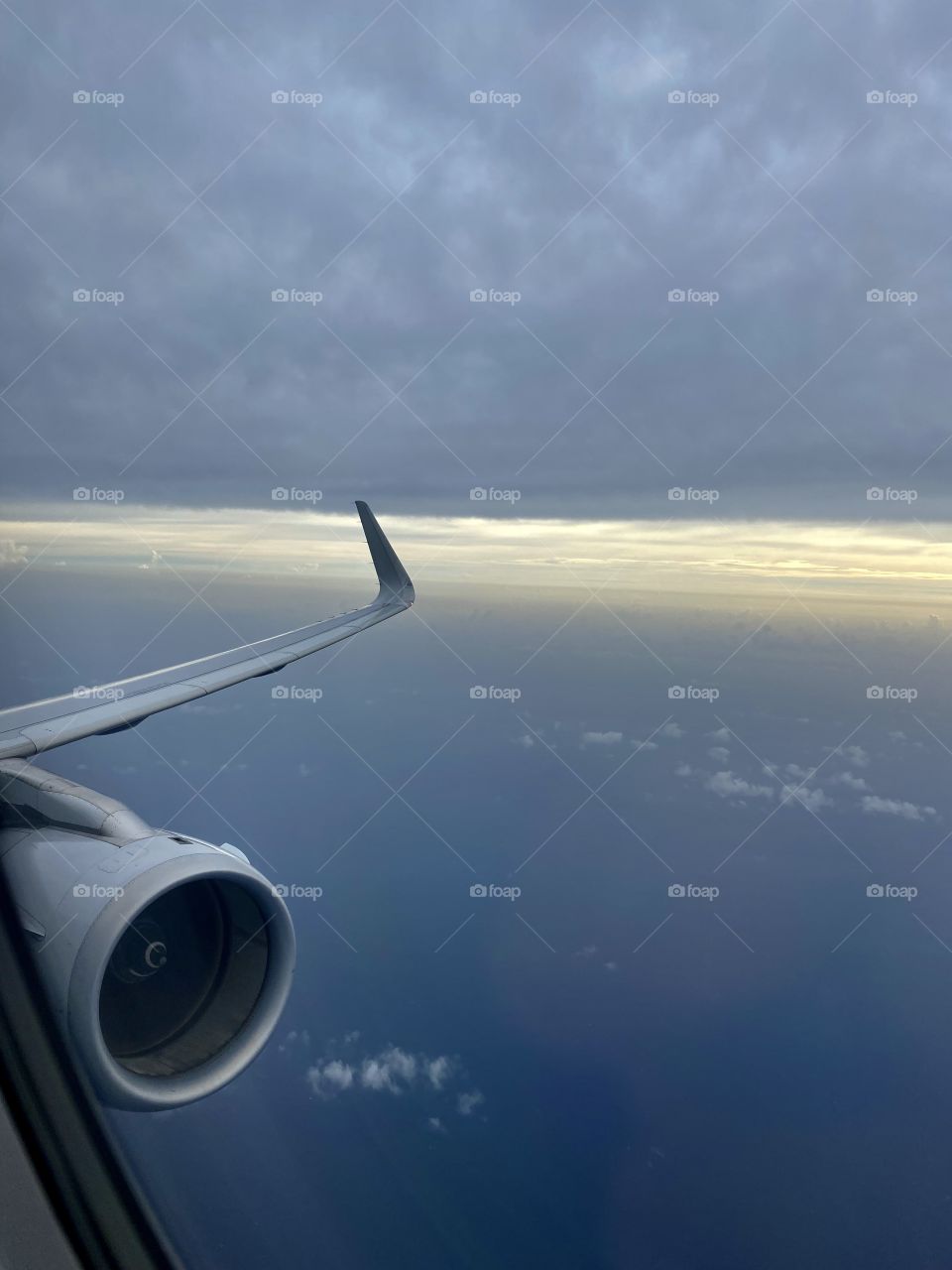 American Airlines Airbus A321 flying over the Atlantic Ocean after taking off from Miami International Airport (MIA)