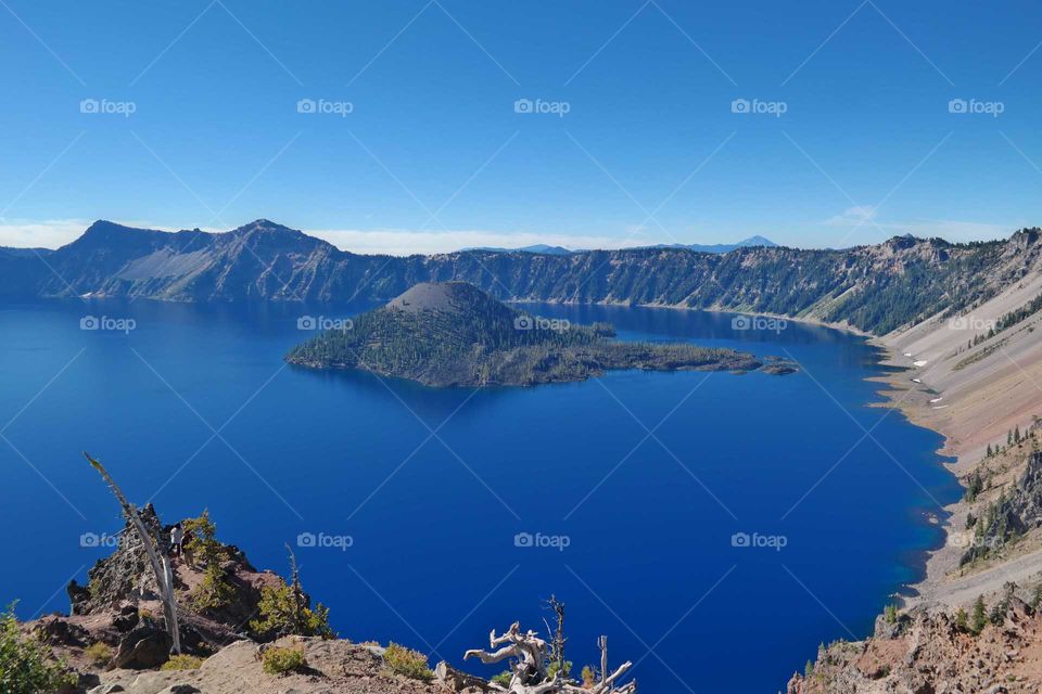 High angle view of idyllic lake