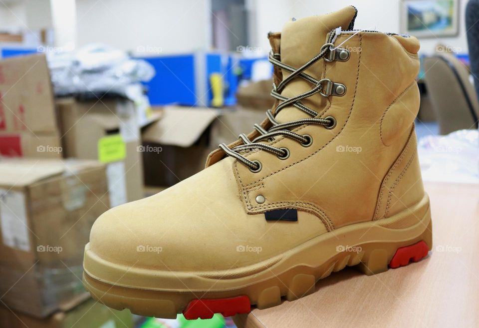 Mocha color leather boots photo