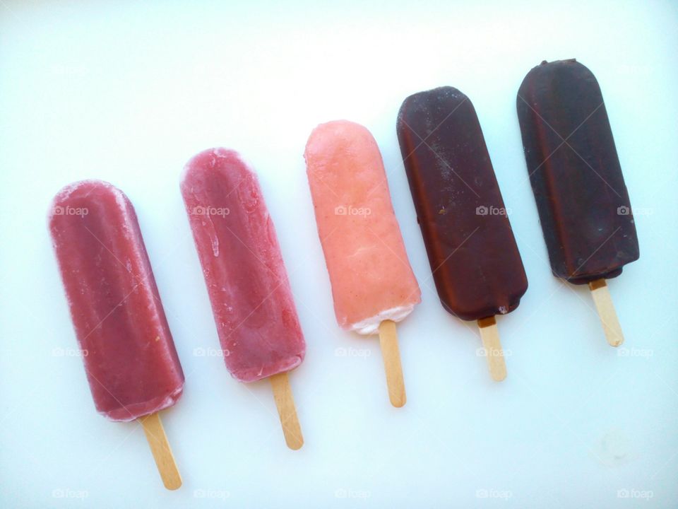 Ice cream colorful on a white background