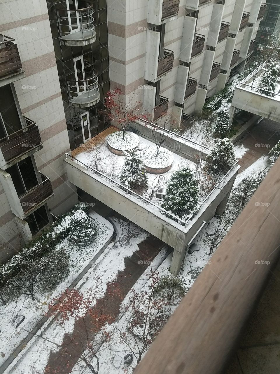 EWHA Campus engulfed in snow