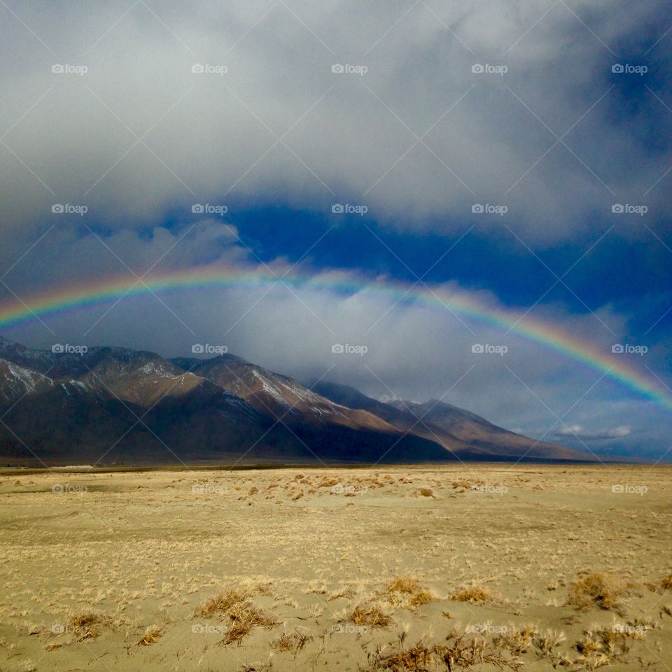 Rainbow over Owens Dry Lake
