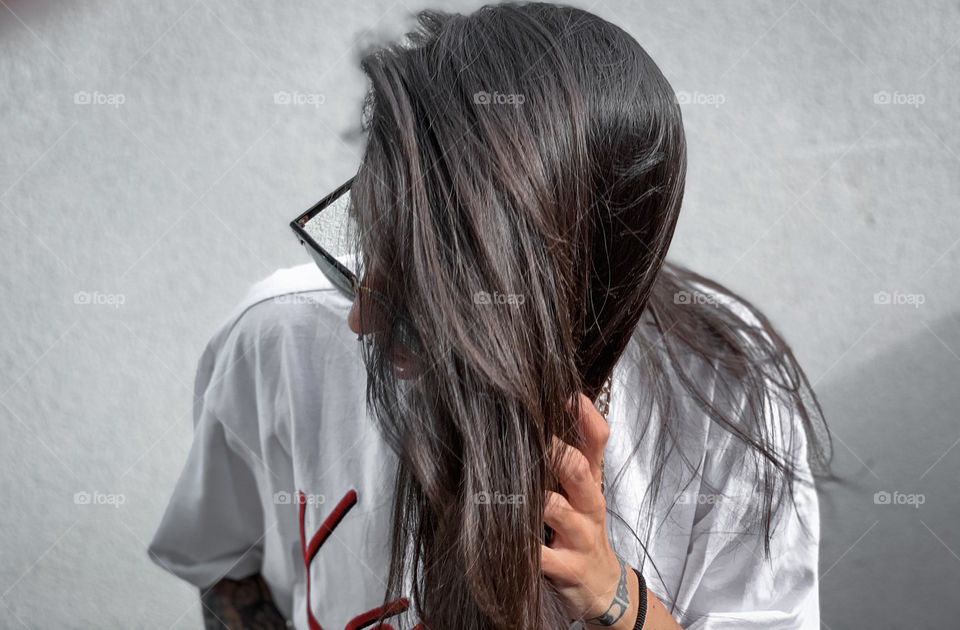 Rare view of a woman 