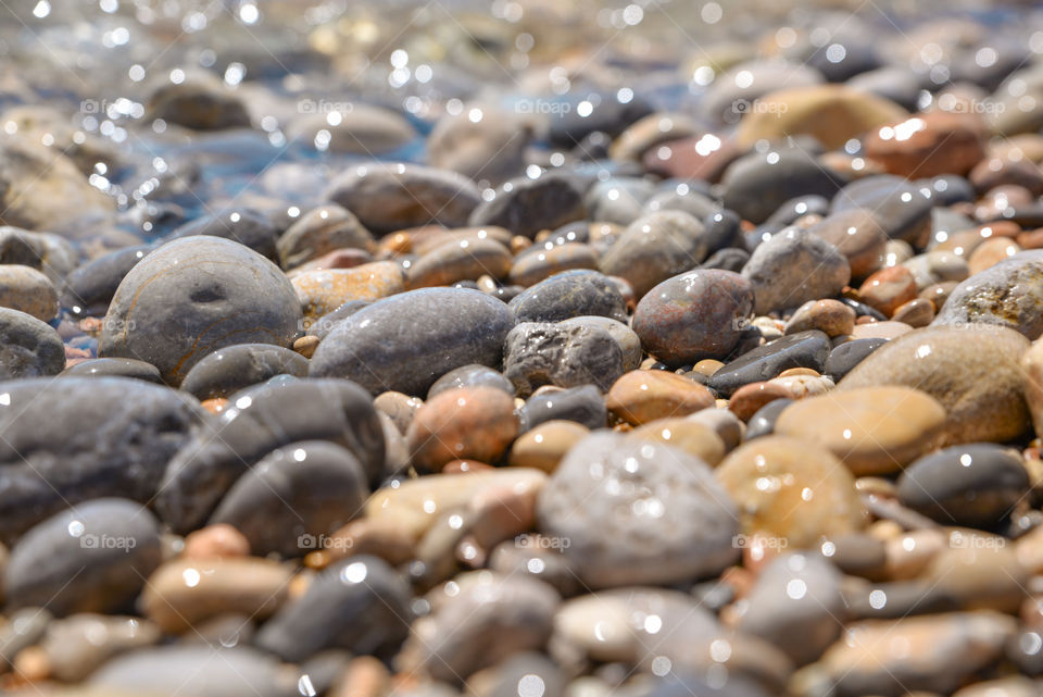 Wet rocks at beach