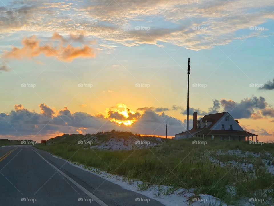 house sunset