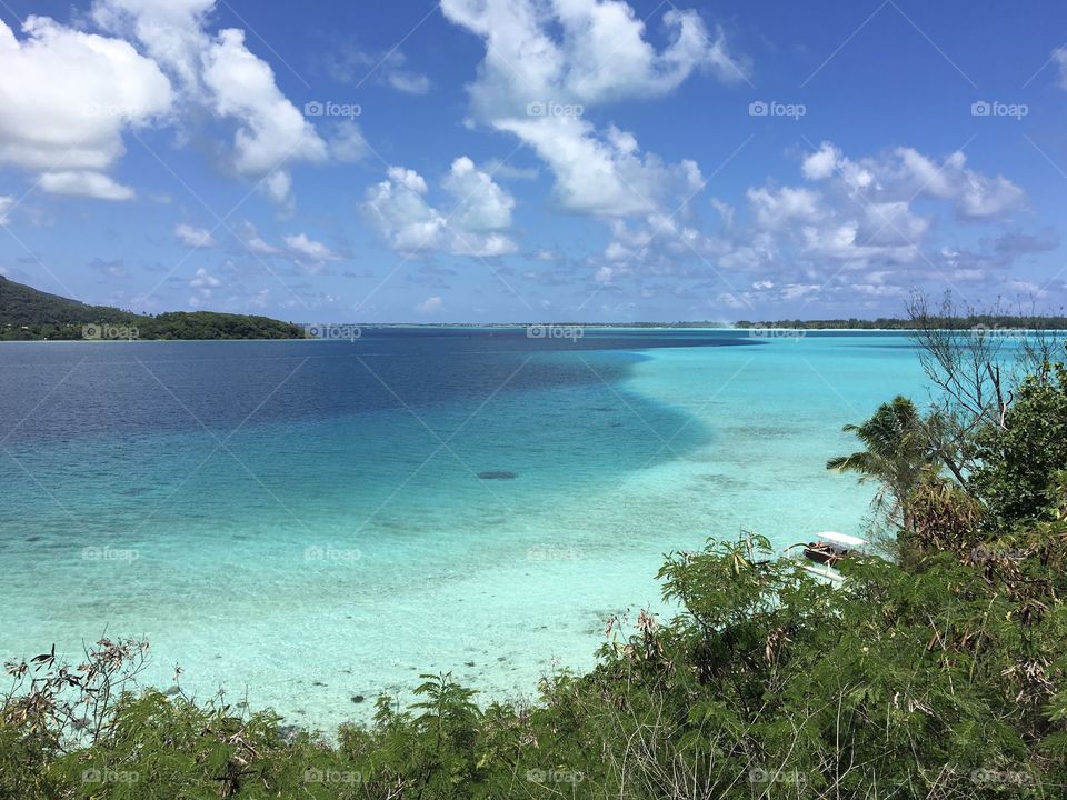 The blue shades of the lagoon