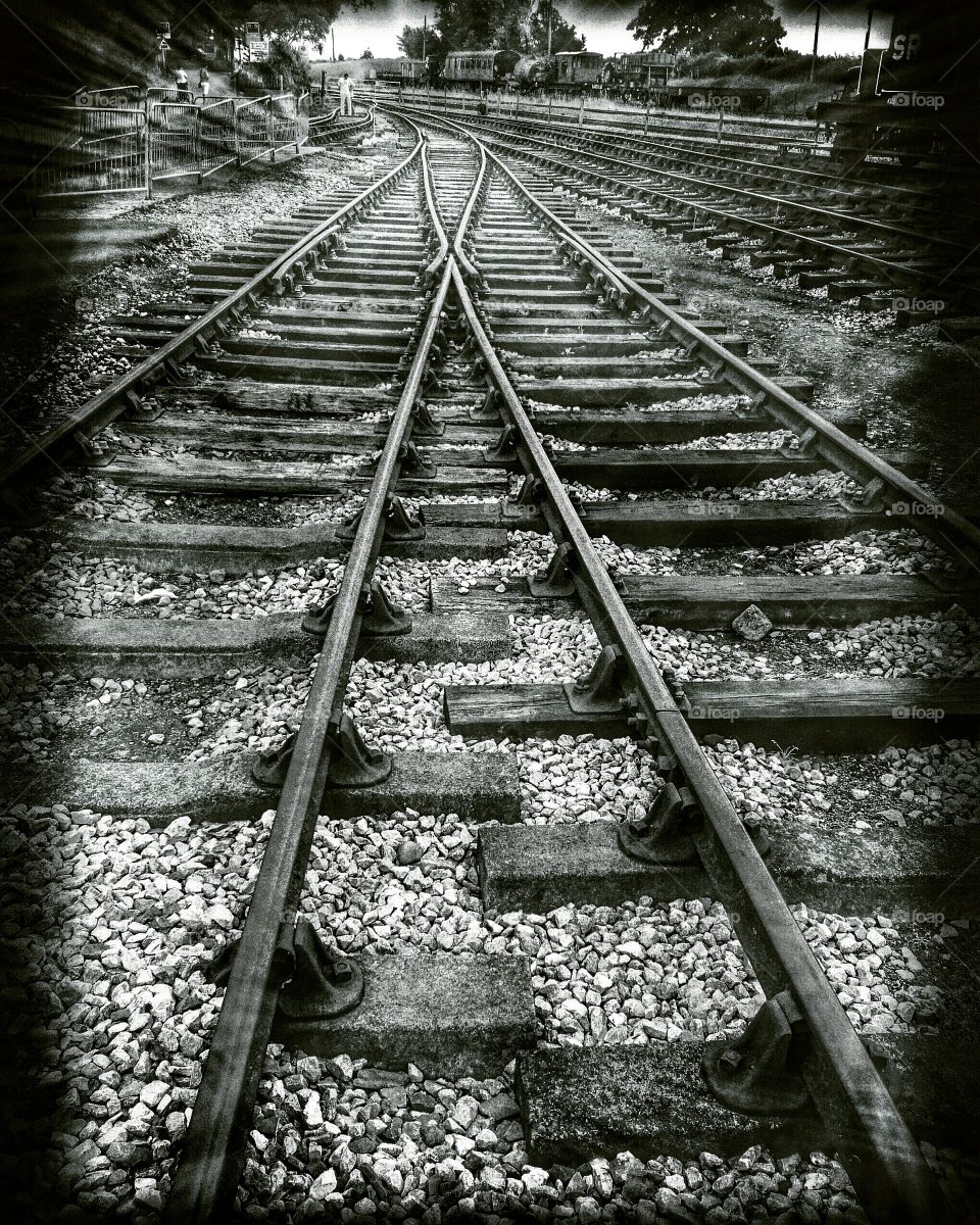 Old rusty railroad track