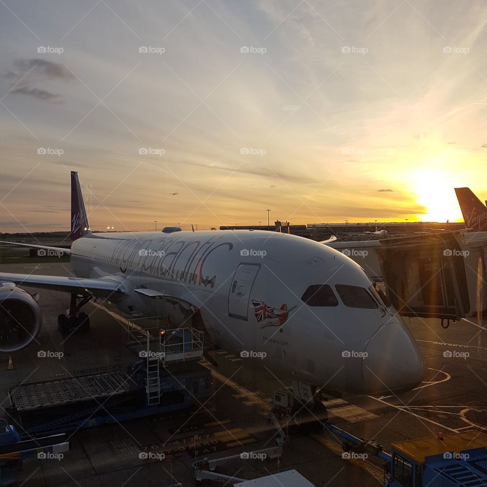 Plane Sunset