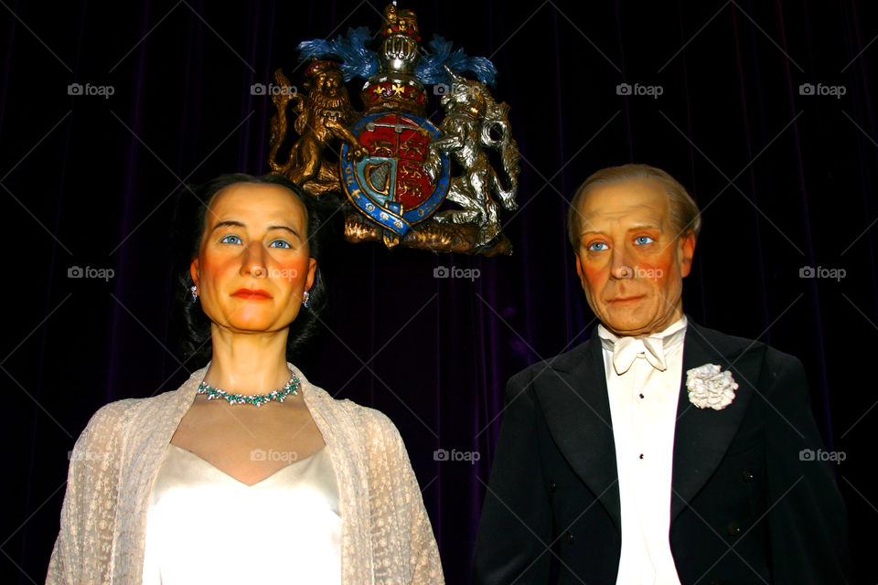 Waxwork of Queen Elizabeth II and Prince Phillip 