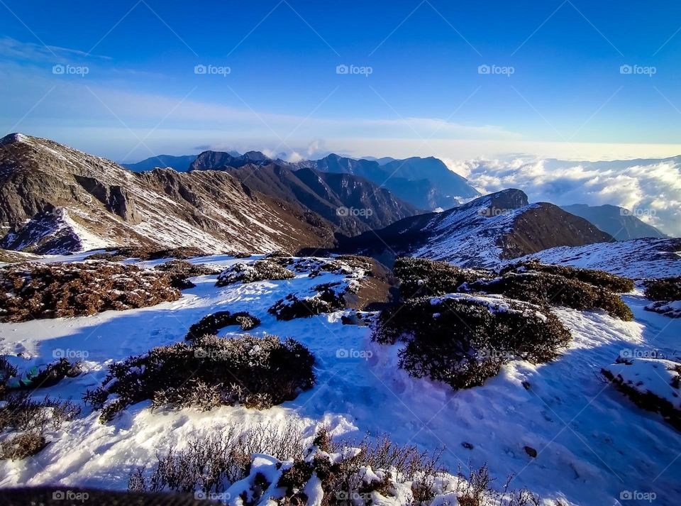 Beautiful mountain and snow natural landscape