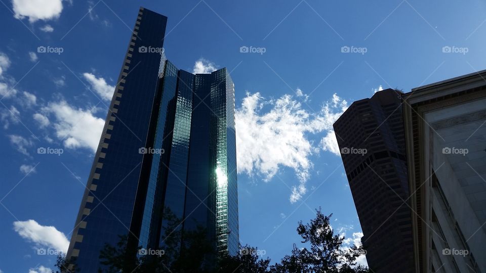 Denver Business District. glass and sky always has the same color