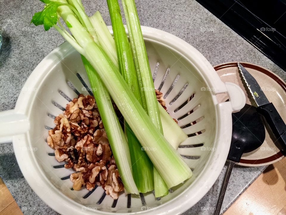 Walnuts and celery