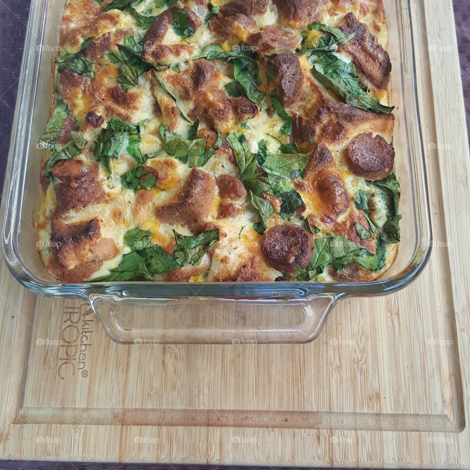 Sausage and spinach