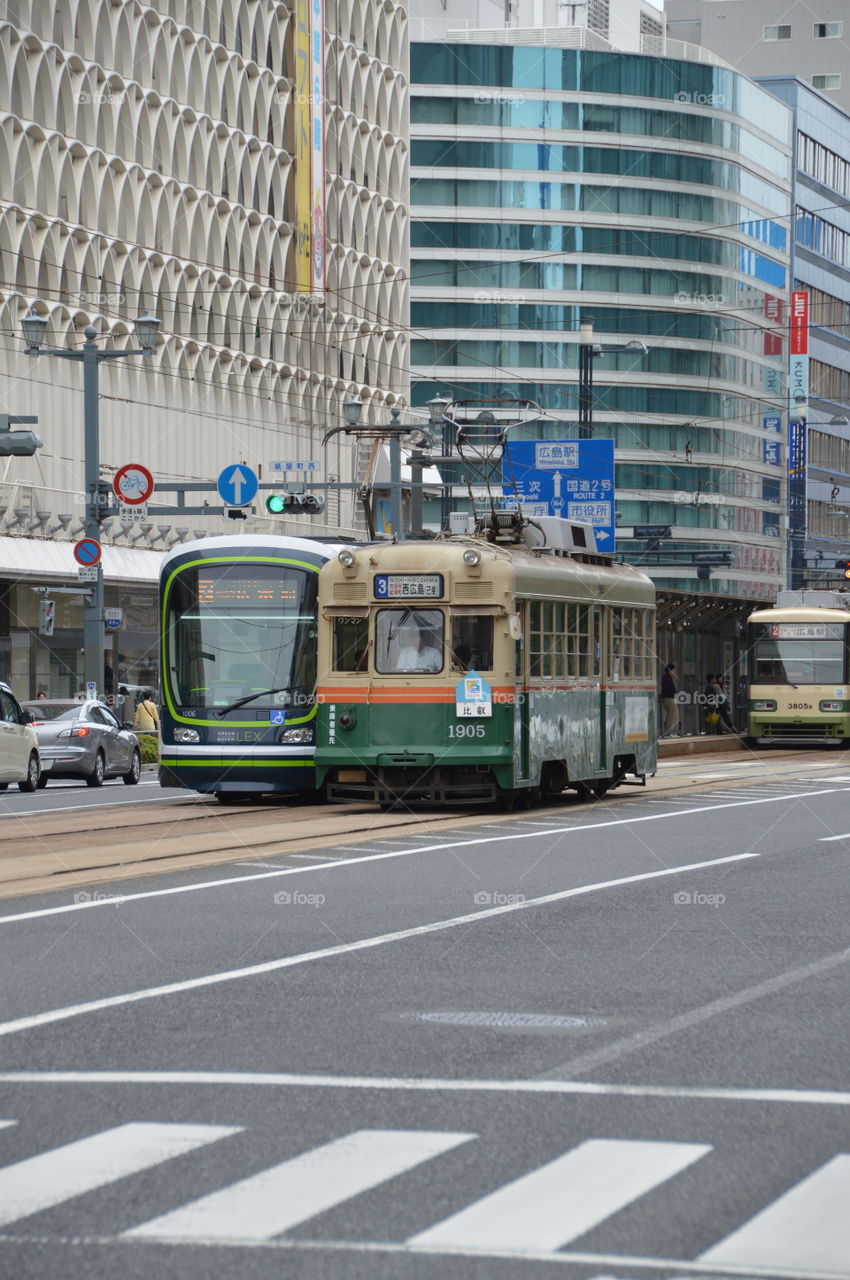 Two Hiroshima Trams