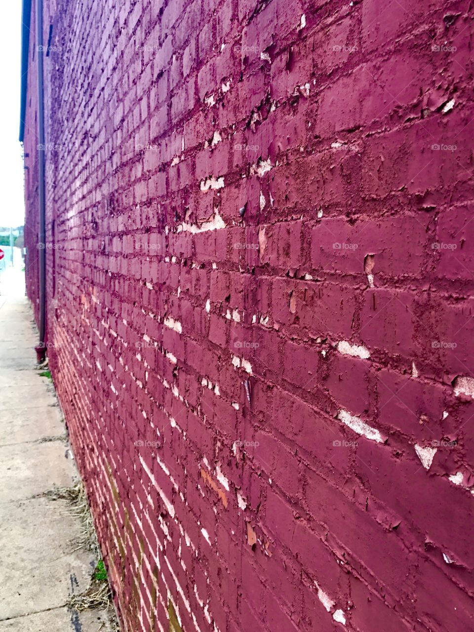 Side View Red Brick Wall