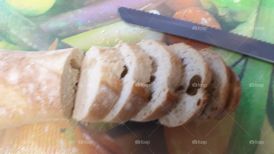 freshly cut bread