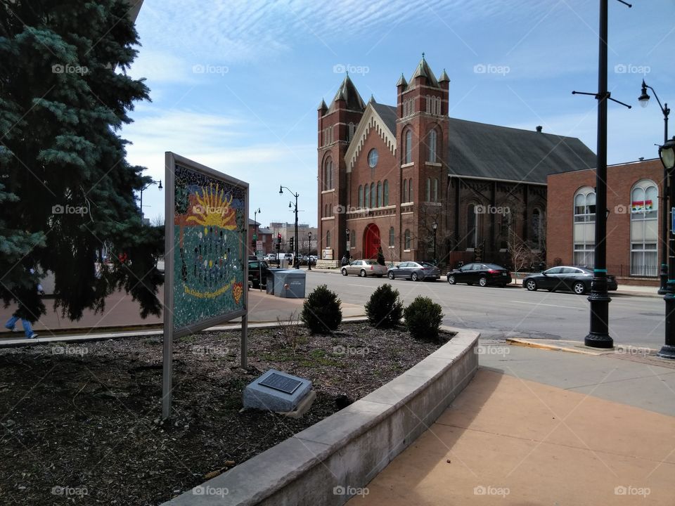 A view of a very famous historic church in Springfield, IL where Abraham Lincoln owned a "pew"; as was customary in his day.
