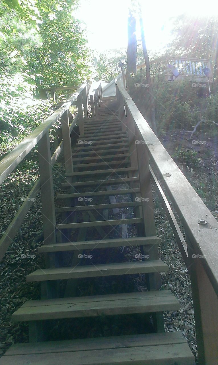 Creepy staircase at Willard Beach