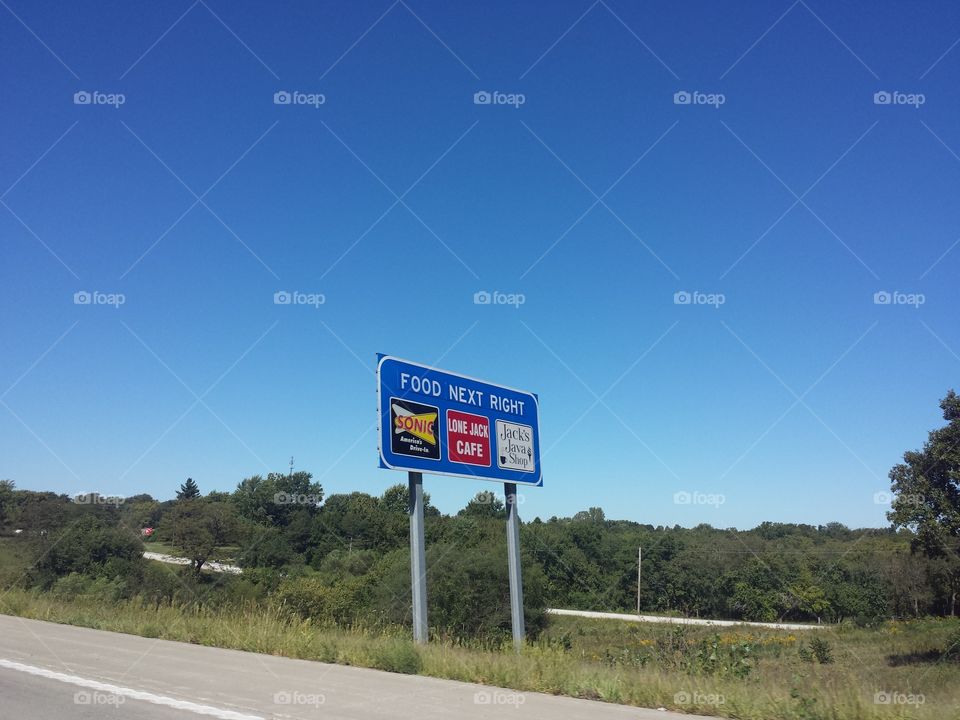 Road Signs Food Next Right