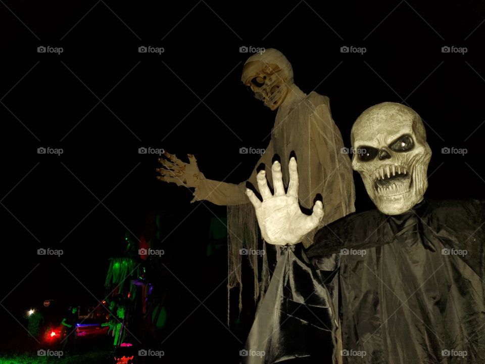 Spooky Halloween skeleton Animatronics.