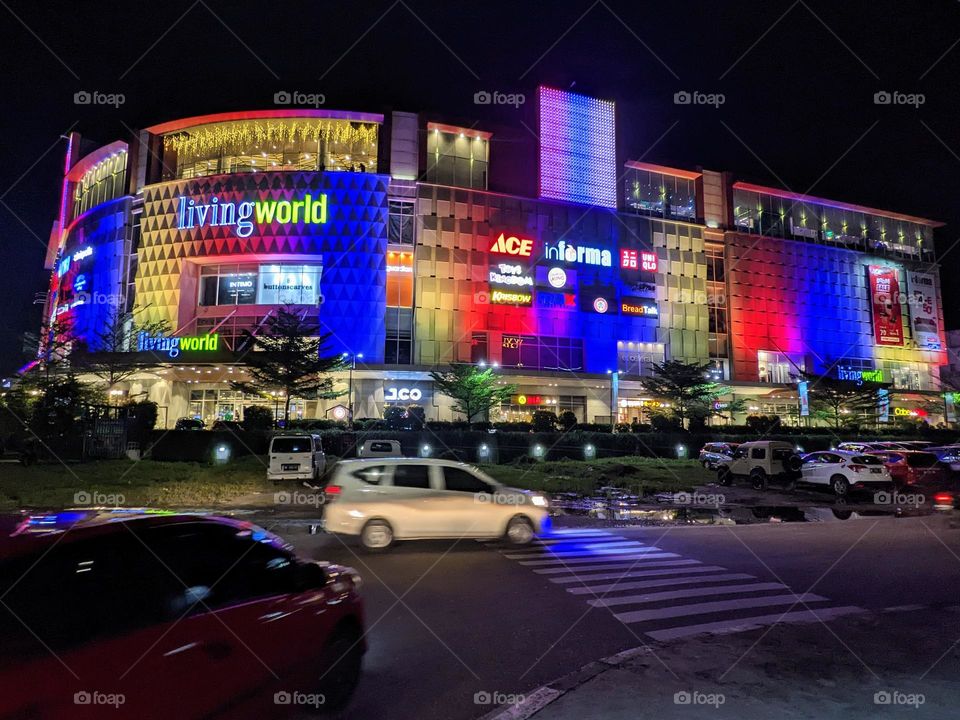 View of Living world mall from under fly over bridge