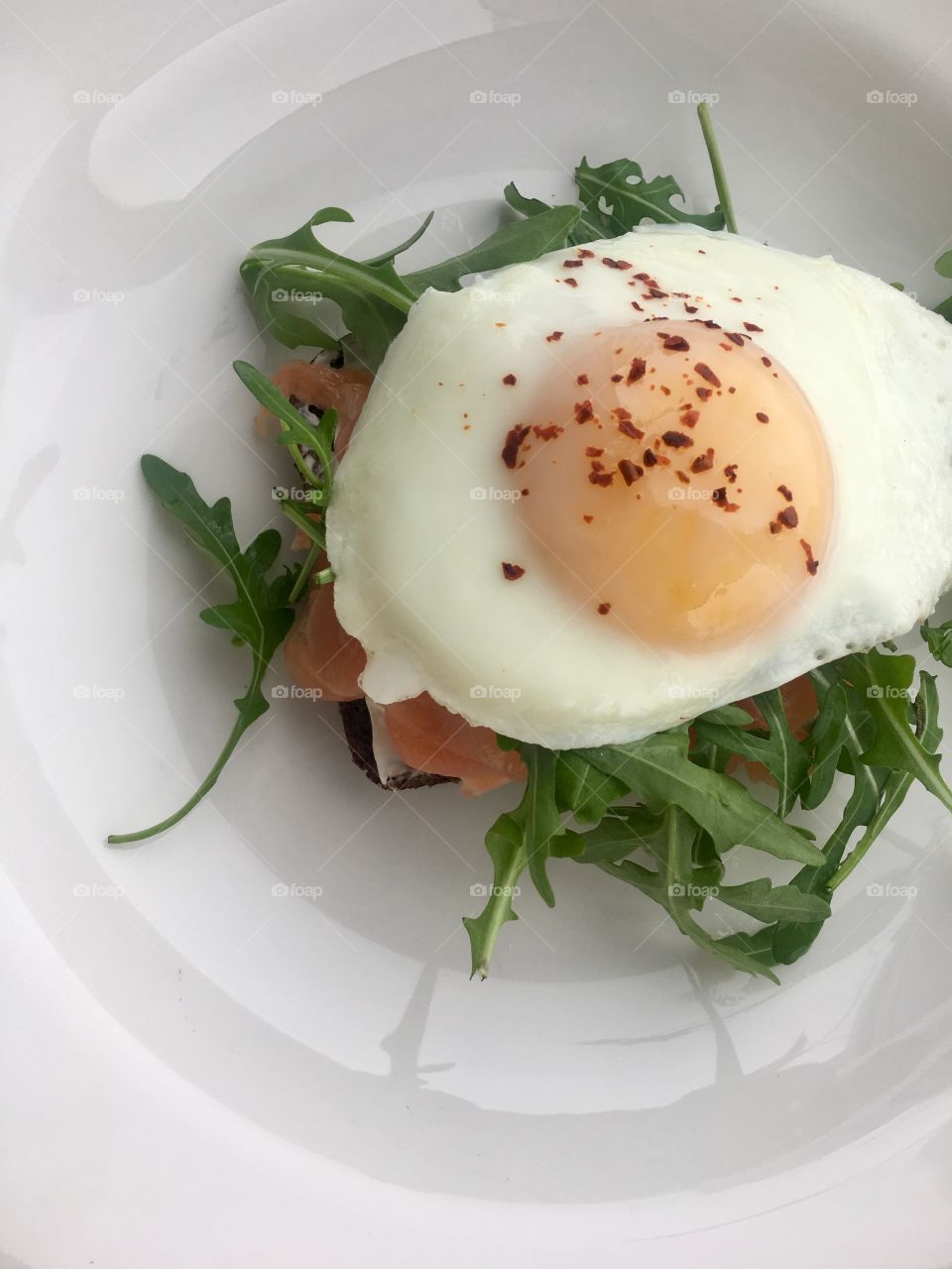 Salmon and egg toast for breakfast 