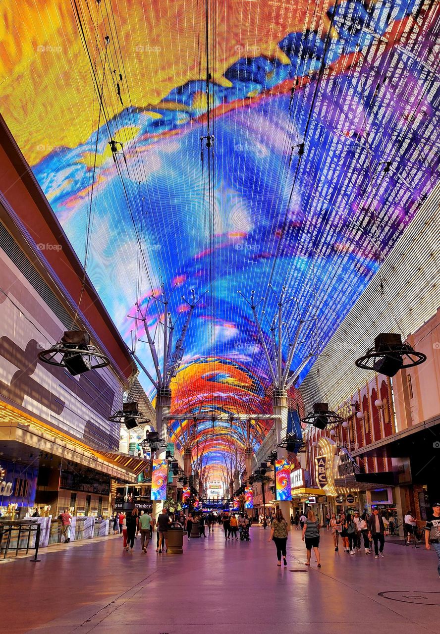 The beautiful video displays of Fremont Street Experience in Vegas is really impressive