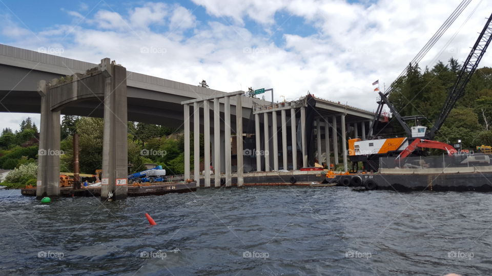 old and new 520 bridge