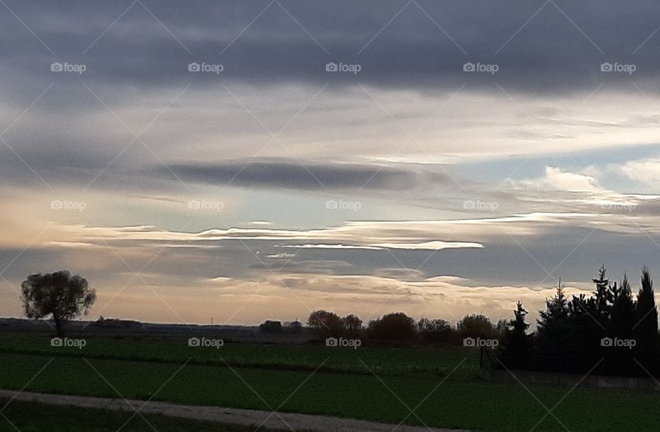 Beautiful light effect on sky