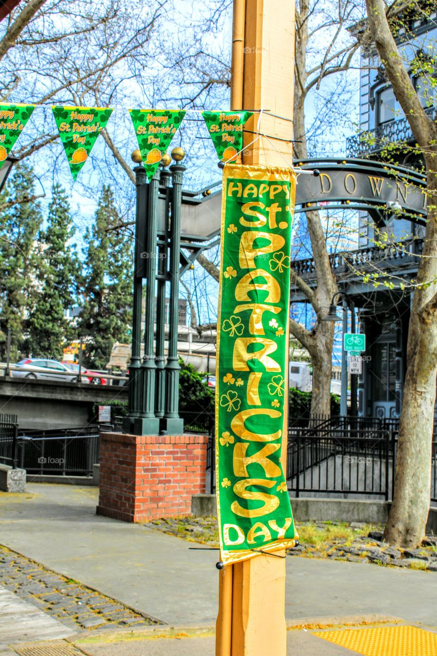 I took this picture in Old Town Sacramento, as Sacramento geared up to celebrate st. Patrick's Day weekend