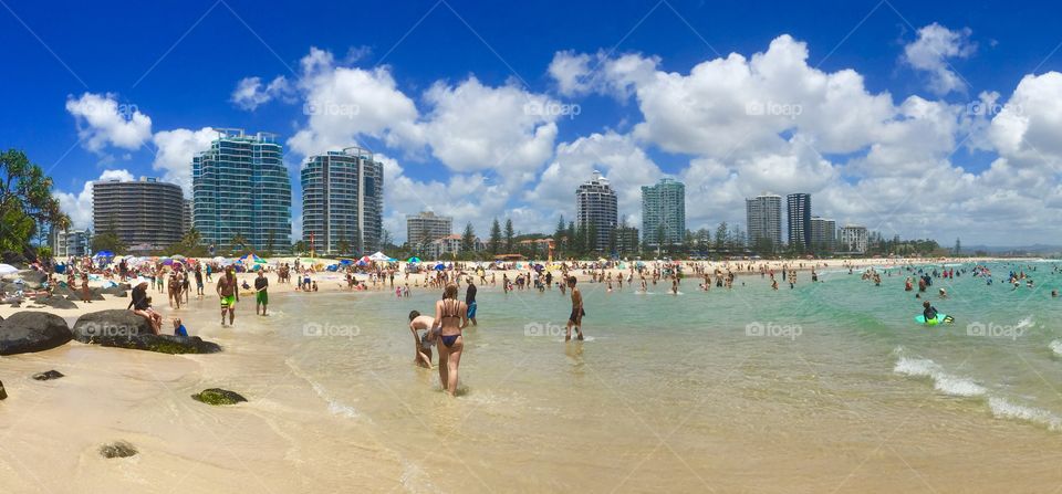 Having fun on the beach in summer 