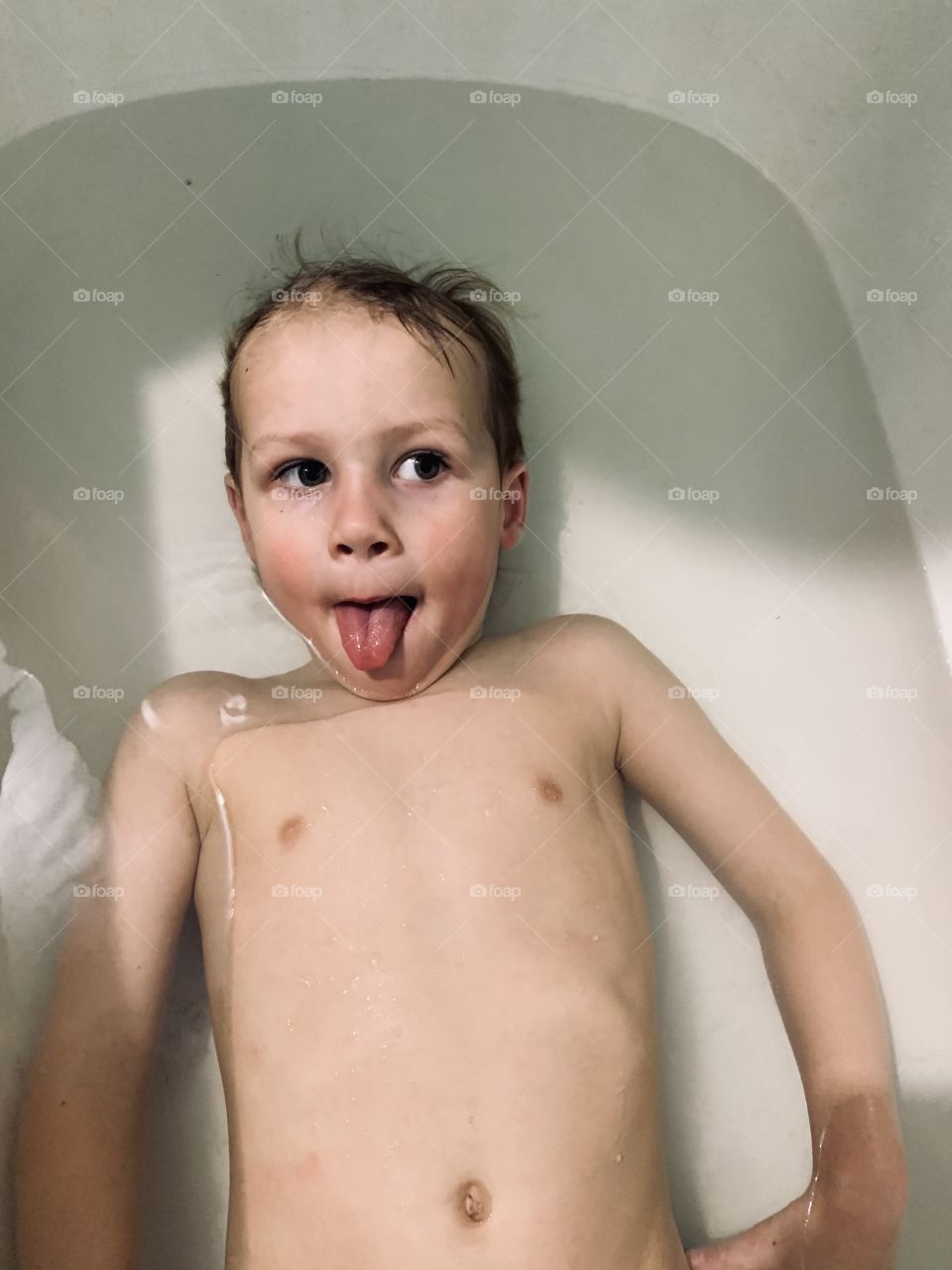 Bath portrait of little Einstein