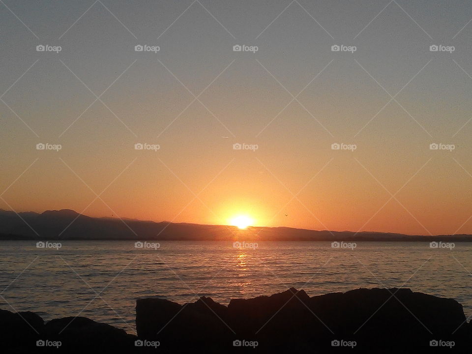 Sunset, Dawn, Sun, Water, Evening