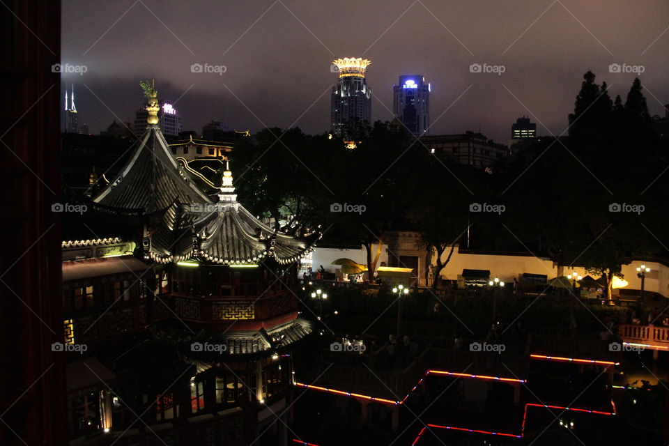 Yuyuan by night. Yuyuan by night in Shanghai, China.