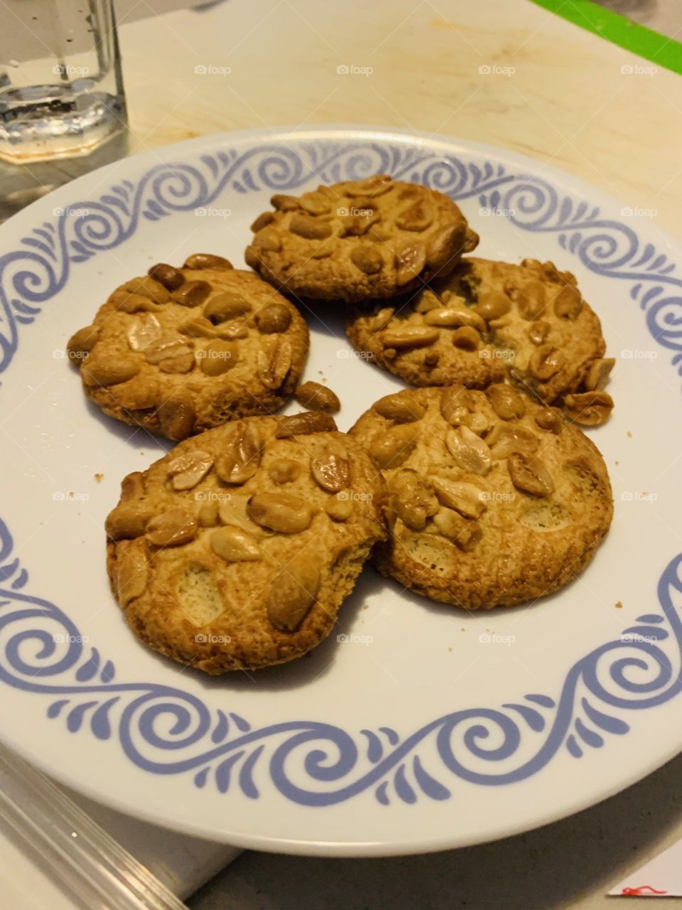 Home baked cookies with nuts
