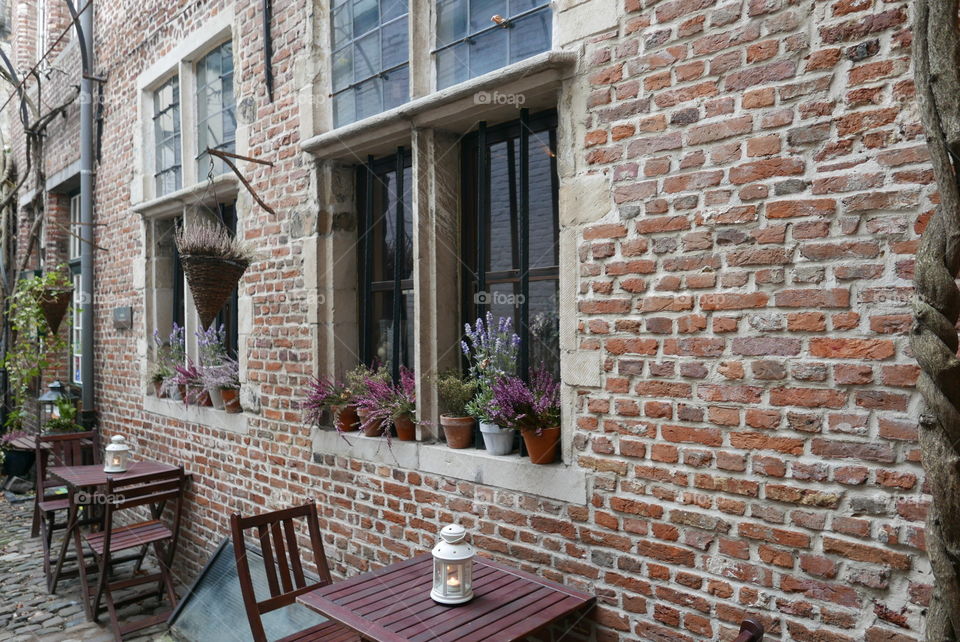 Facade of a bistro in Antwerp