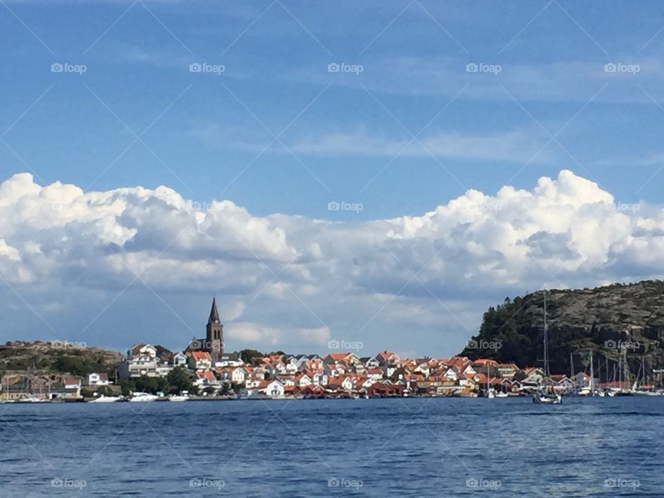 Harbor view of swedish village Fjallbacka